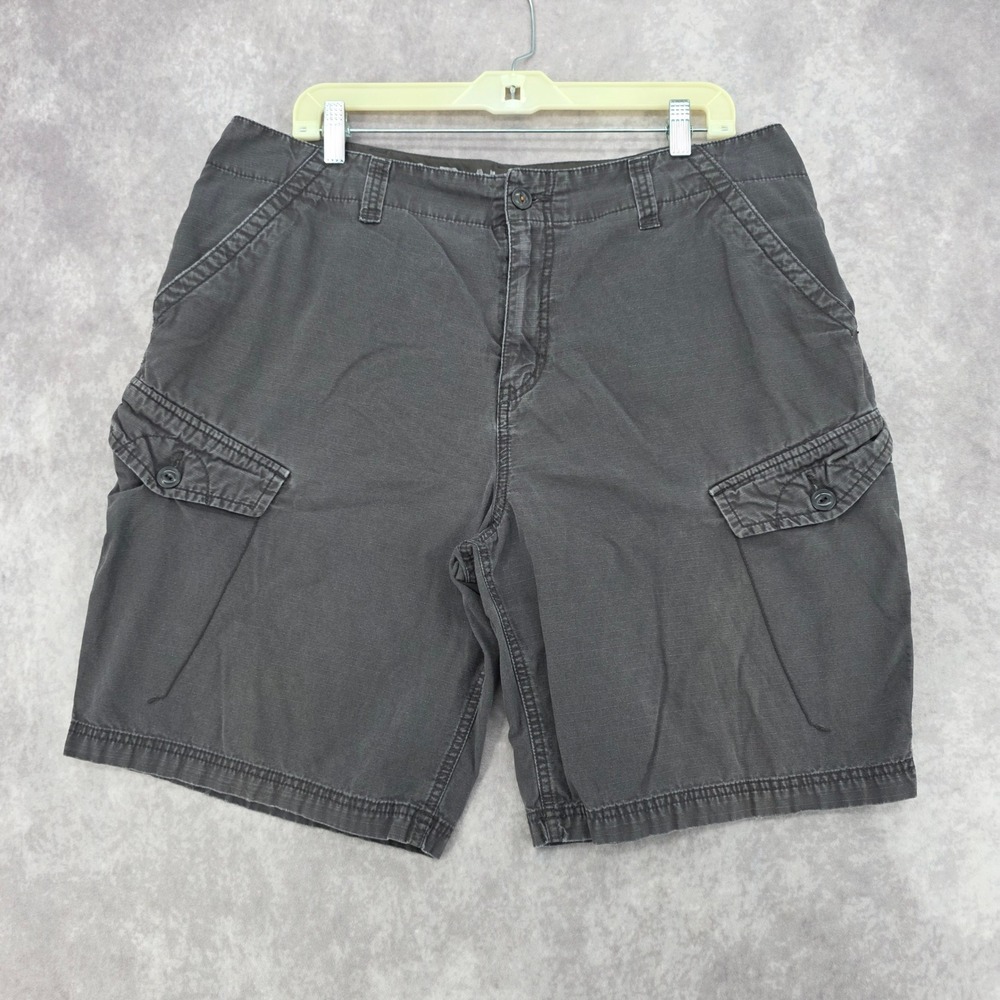 Old Navy Mens 36 Cargo Shorts Gray Ripstop Cotton Utility Hiking Outdoor Fits 38